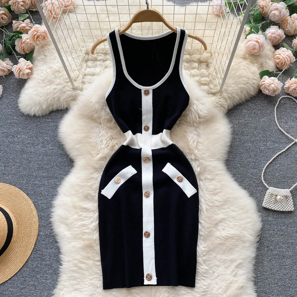 Elegant Sleeveless Elastic Knit Bodycon Wrap Dress Striped Korean Fashion Party Vestidos Chic Summer Sexy Tight Women Dress Ins
Elegant Sleeveless Elastic Knit Bodycon Wrap Dress Striped Korean Fashion Party Vestidos Chic Summer Sexy Tight Women Dress Ins