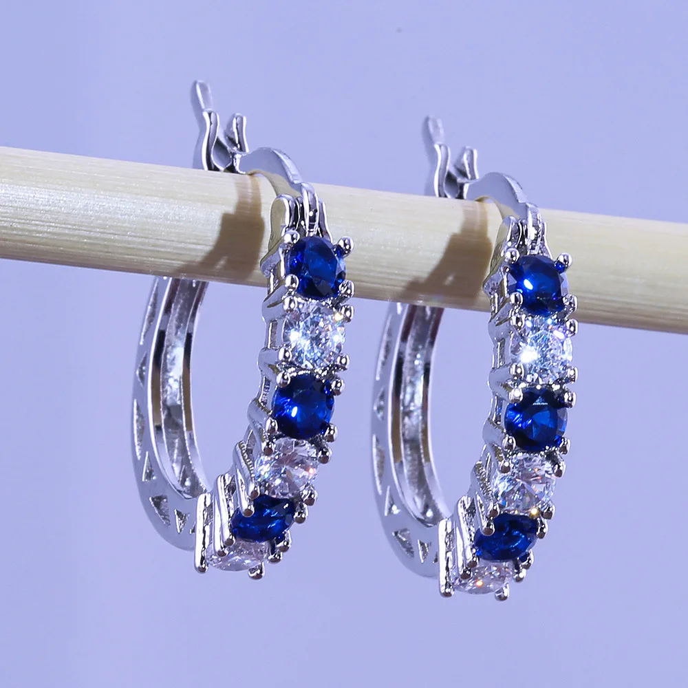 New Fashion Classic Simple Creative Colorful Zircon Earrings for Women Trend Luxury Blue CZ Wedding Birthday Party Jewelry Gifts
New Fashion Classic Simple Creative Colorful Zircon Earrings for Women Trend Luxury Blue CZ Wedding Birthday Party Jewelry Gifts