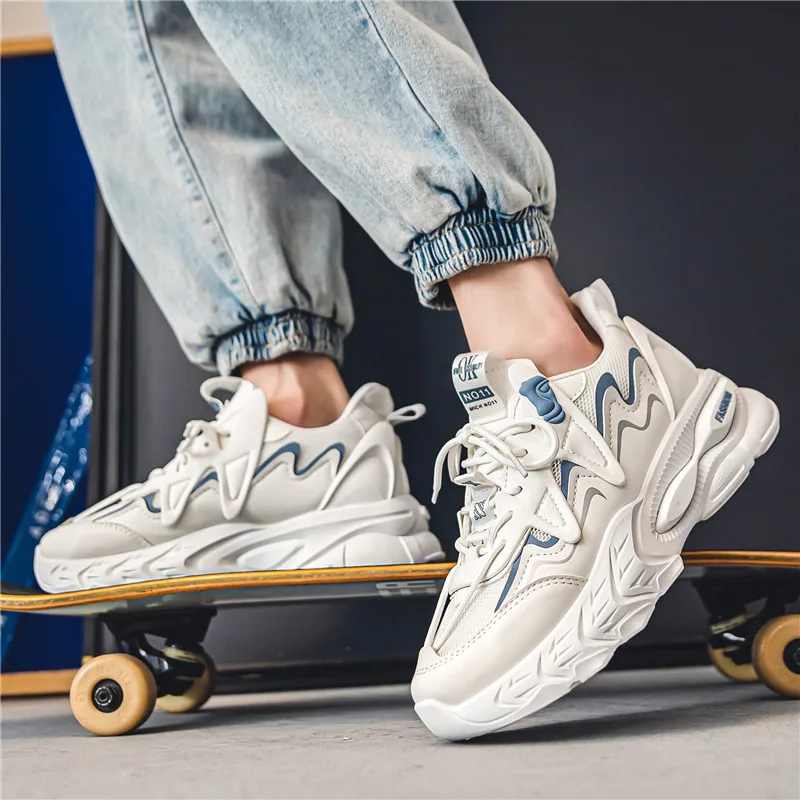 Мужские кроссовки для бега, повседневная обувь на толстой подошве, для улицы
Мужские кроссовки для бега, повседневная обувь на толстой подошве, для улицы