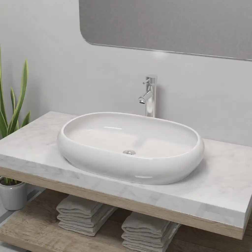 Bathroom Sink with Mixer Tap Faucet Rectangular and Round Ceramic Wash Basin White 5 Size Adornment For Toilet Or Powder Room
Bathroom Sink with Mixer Tap Faucet Rectangular and Round Ceramic Wash Basin White 5 Size Adornment For Toilet Or Powder Room