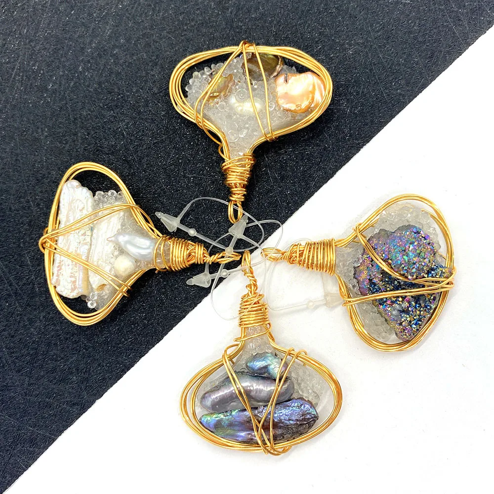 Natural Baroque Pearl Pendant Crystal Hand-wound Irregular Shape Copper Wire DIY Making Necklace Bracelet Accessories
Natural Baroque Pearl Pendant Crystal Hand-wound Irregular Shape Copper Wire DIY Making Necklace Bracelet Accessories