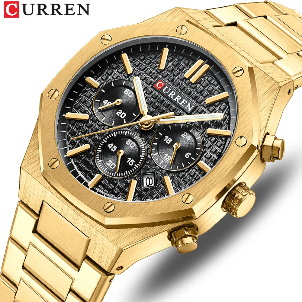 CURREN Unique Quartz Wrist Watches for Men 2023 Stainless Steel Band Sport Chronograph Waterproof Wristwatch with Auto Date
CURREN Unique Quartz Wrist Watches for Men 2023 Stainless Steel Band Sport Chronograph Waterproof Wristwatch with Auto Date