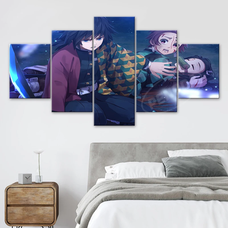 5 Pcs Demon Slayer Tomioka Giyuu Canvas Paintings Classic Anime Modular Pictures Wall Art Print Poster Boy Room Home Decor Frame
5 Pcs Demon Slayer Tomioka Giyuu Canvas Paintings Classic Anime Modular Pictures Wall Art Print Poster Boy Room Home Decor Frame