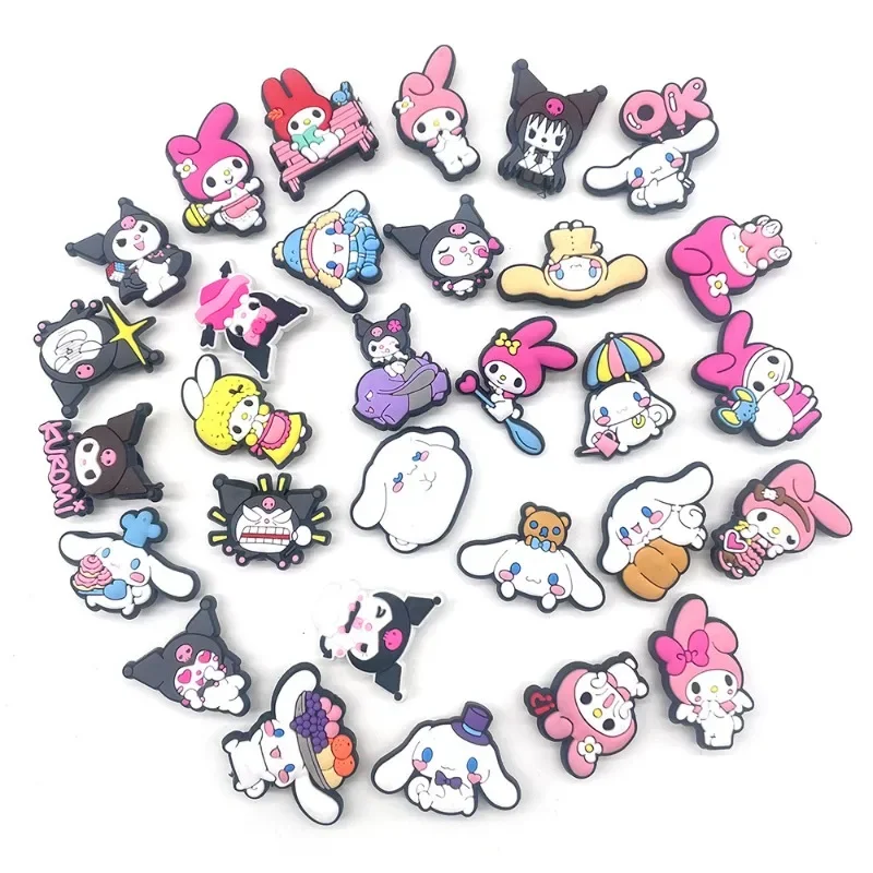 30 шт. обувь Sanrio с героями мультфильмов My Melody Kuromi Cinnamoroll аксессуары для обуви