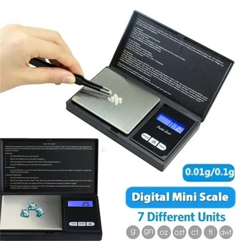 Electronic Digital Pocket Scale 0.1/0.01g Precision Mini Jewelry Weighing Scale Backlight Scales for Kitchen Bakeware Measuring
Electronic Digital Pocket Scale 0.1/0.01g Precision Mini Jewelry Weighing Scale Backlight Scales for Kitchen Bakeware Measuring