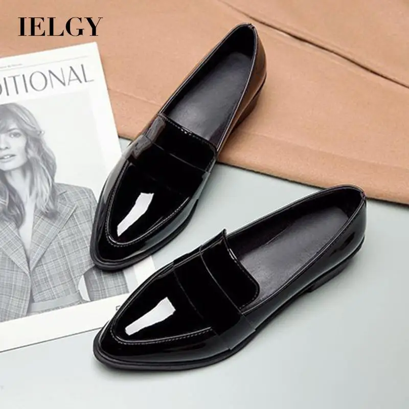IELGY british style small leather shoes women's soft leather fashion black thick heel pointed toe
IELGY british style small leather shoes women's soft leather fashion black thick heel pointed toe