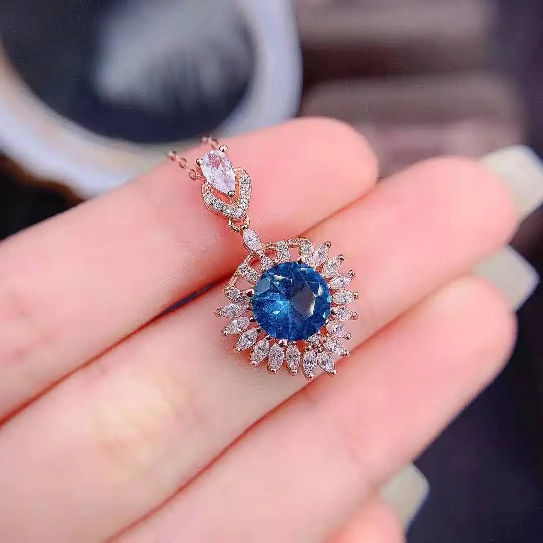 Foydjew Luxury Quality Jewelry Necklaces Heart of the Ocean Necklace Rose Gold Plated Simulation London Blue Topaz Stone Pendant
Foydjew Luxury Quality Jewelry Necklaces Heart of the Ocean Necklace Rose Gold Plated Simulation London Blue Topaz Stone Pendant