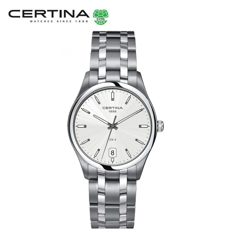 

Часы Certina серии DSPOWER для мужчин, часы из натуральной кварцевой стали с ремешком, мужские часы, новые светящиеся деловые спортивные часы с иглой