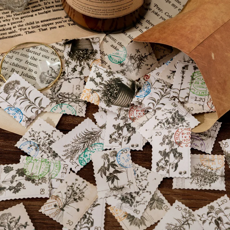 46PCS Vintage Sketchbook Stickers Retro Plant Stamps Creative Leaf Sealing Flakes Scrapbooking Girl School Supplies Stationery
46PCS Vintage Sketchbook Stickers Retro Plant Stamps Creative Leaf Sealing Flakes Scrapbooking Girl School Supplies Stationery