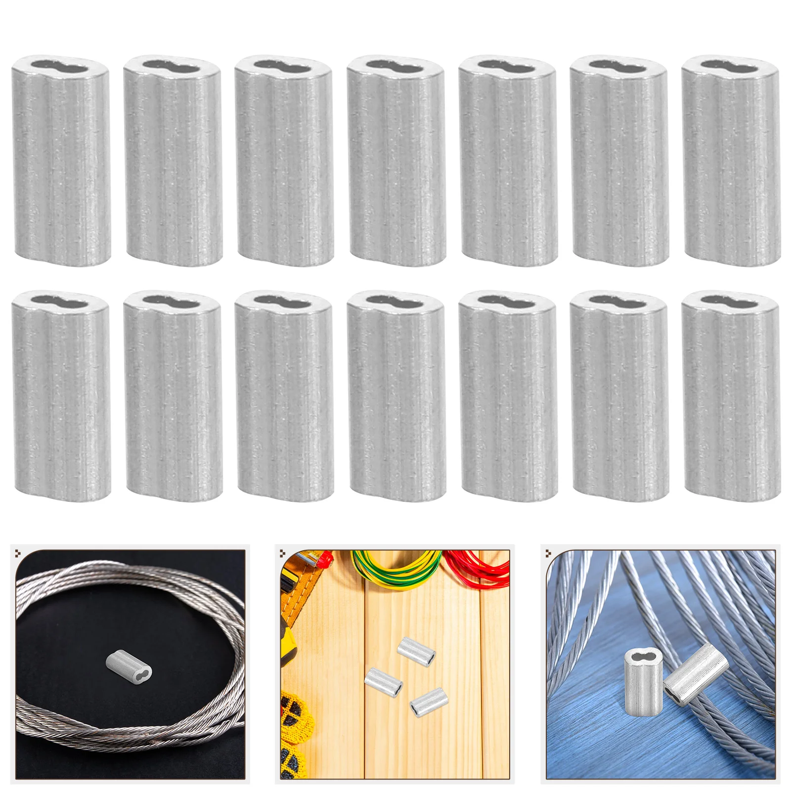 100 Pcs 8-shaped Aluminum Sleeve Cable Crimping Tool Ferrule Kit Wire Rope Accelerator Sleeves Swaging Clamp
100 Pcs 8-shaped Aluminum Sleeve Cable Crimping Tool Ferrule Kit Wire Rope Accelerator Sleeves Swaging Clamp