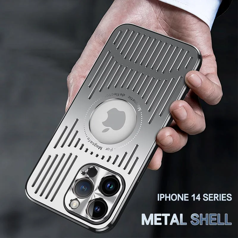 Магнитный металлический чехол для IPhone 12 13 14 Pro Max 14 Plus, Беспроводная зарядка Magsafe для IPHON 13Pro, алюминиевый чехол для рассеивания тепла
Магнитный металлический чехол для IPhone 12 13 14 Pro Max 14 Plus, Беспроводная зарядка Magsafe для IPHON 13Pro, алюминиевый чехол для рассеивания тепла
