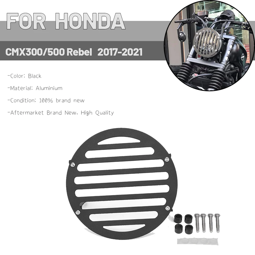 

MTKRACING For HONDA CMX 300 500 CMX500 CMX300 Rebel 17-18-19 20-21 Headlight Shield Guard Protector Headlamp Mesh Grille Cover