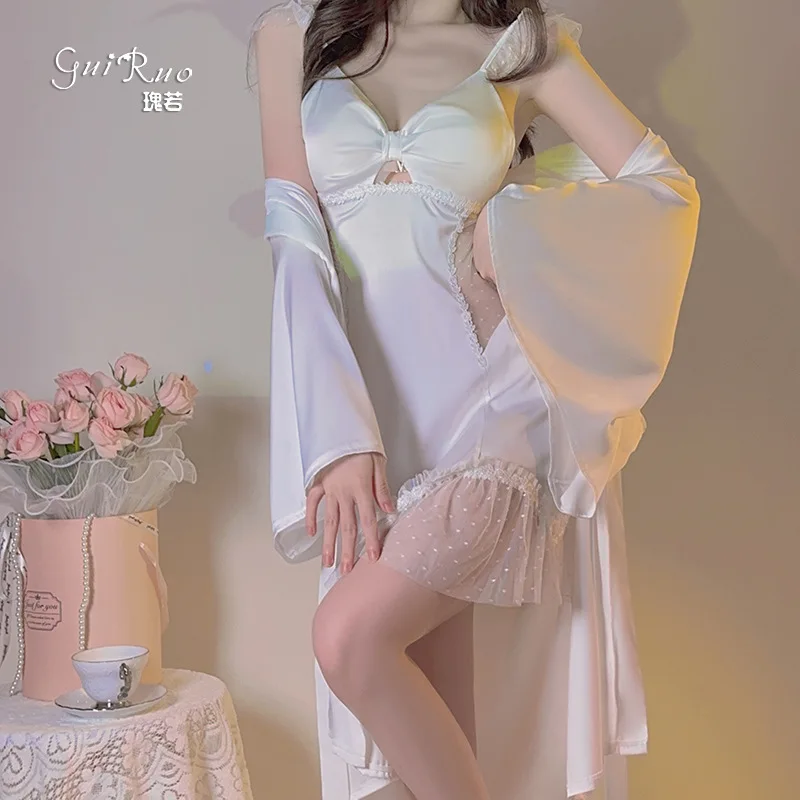 Wind Satin Gauze Butterfly Chest Cup Plus Chest Pad Flying Sleeve Sling Nightgown Robe Home 3226 Suit
Wind Satin Gauze Butterfly Chest Cup Plus Chest Pad Flying Sleeve Sling Nightgown Robe Home 3226 Suit