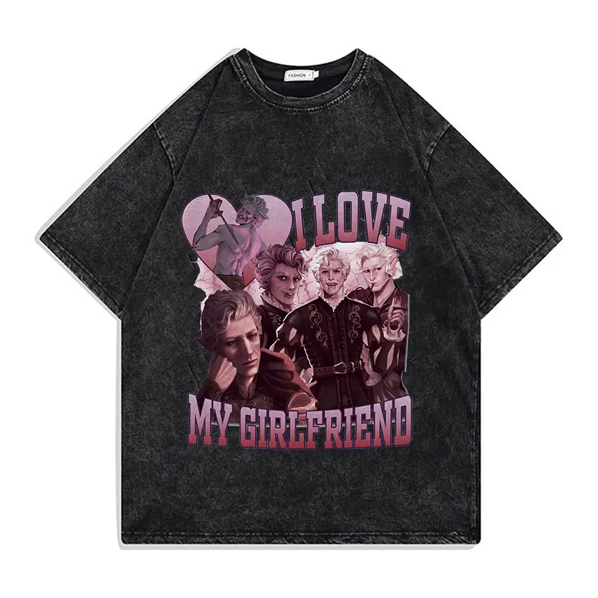 Astarion I Love My Girlfriend Girl Dinner T-shirt Men's Women Vintage Washed Short Sleeve T-shirts Harajuku Aesthetic Streetwear
Astarion I Love My Girlfriend Girl Dinner T-shirt Men's Women Vintage Washed Short Sleeve T-shirts Harajuku Aesthetic Streetwear