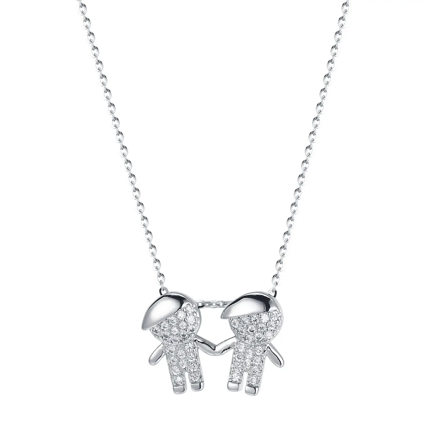 925S silver senior double villain studded with diamond pendant clavicle cute necklace friend best friend gift girl
925S silver senior double villain studded with diamond pendant clavicle cute necklace friend best friend gift girl