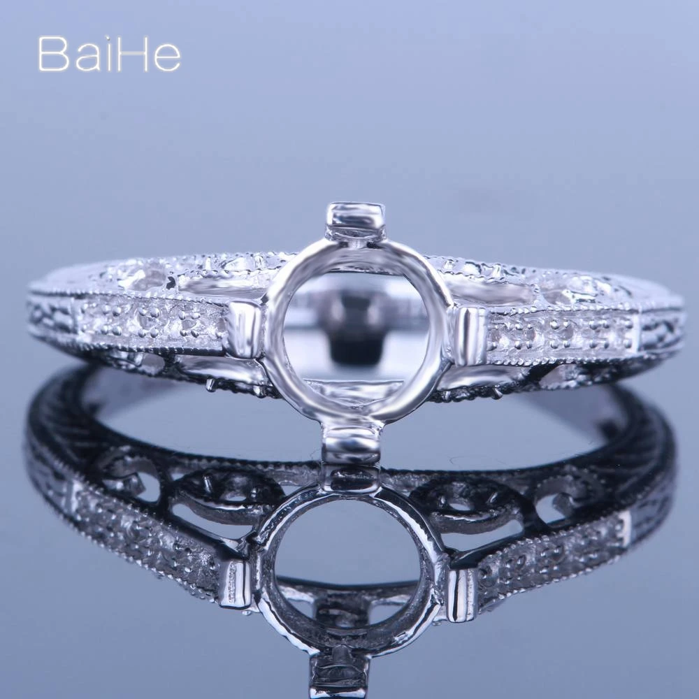BAIHE Solid 14K White Gold Round Cut Semi Mount Ring Women Men Trendy Fine Jewelry Making Anneau semi-monté حلقة شبه مثبتة
BAIHE Solid 14K White Gold Round Cut Semi Mount Ring Women Men Trendy Fine Jewelry Making Anneau semi-monté حلقة شبه مثبتة
