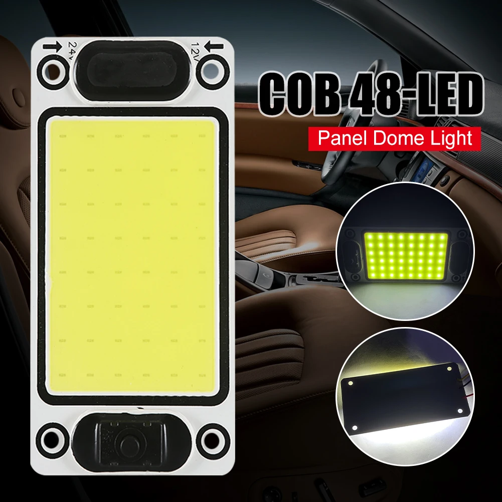 White COB Car Interior Light 48LED Panel Dome Light 12-24V Universal Interior Reading Light High Brightness Roof Ceiling Light
White COB Car Interior Light 48LED Panel Dome Light 12-24V Universal Interior Reading Light High Brightness Roof Ceiling Light