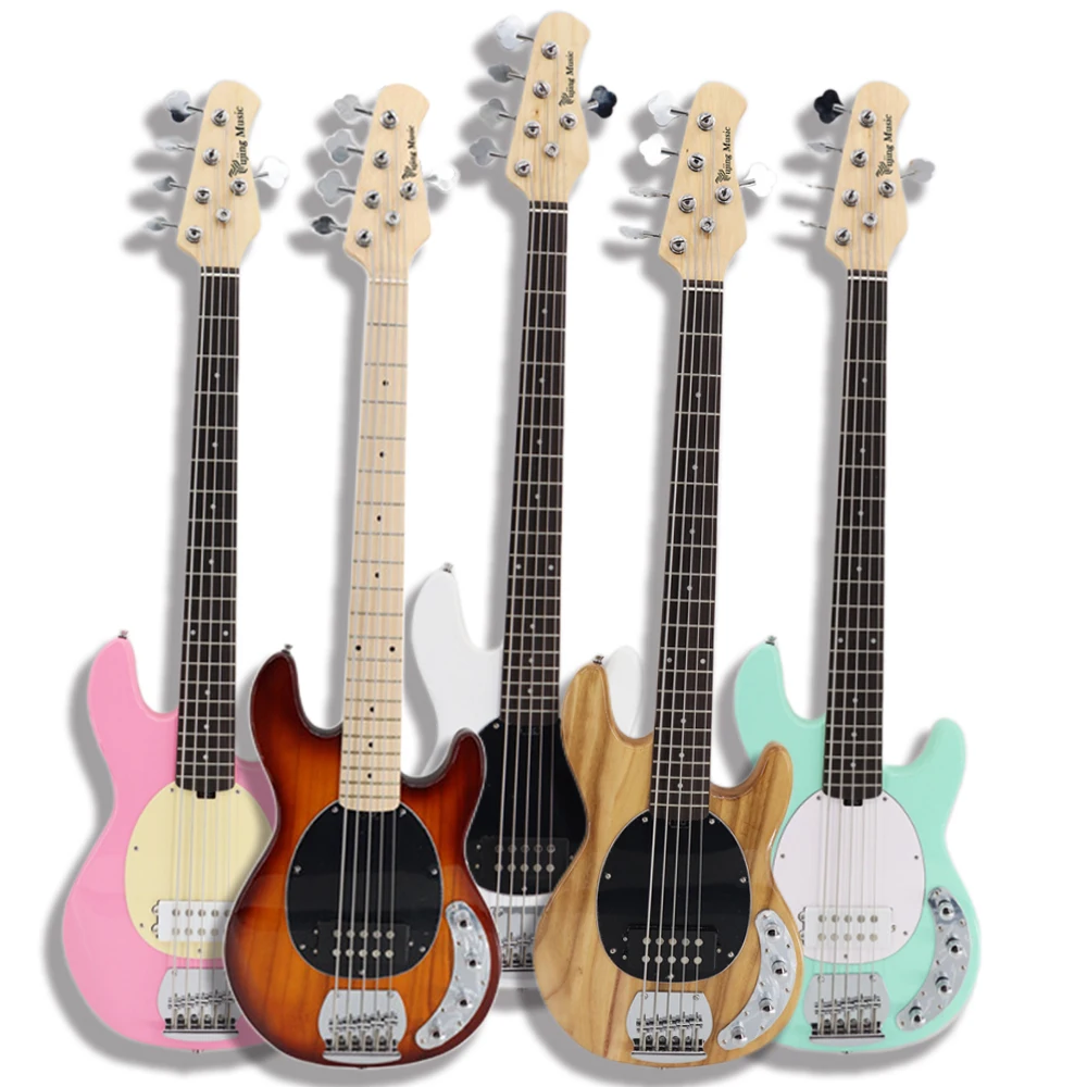 

Китайские изготовленные на заказ пятиструнные музыкальные мужские Музыкальные инструменты StingRay зеленые бас-гитары 5-струнные электрические басы для продажи