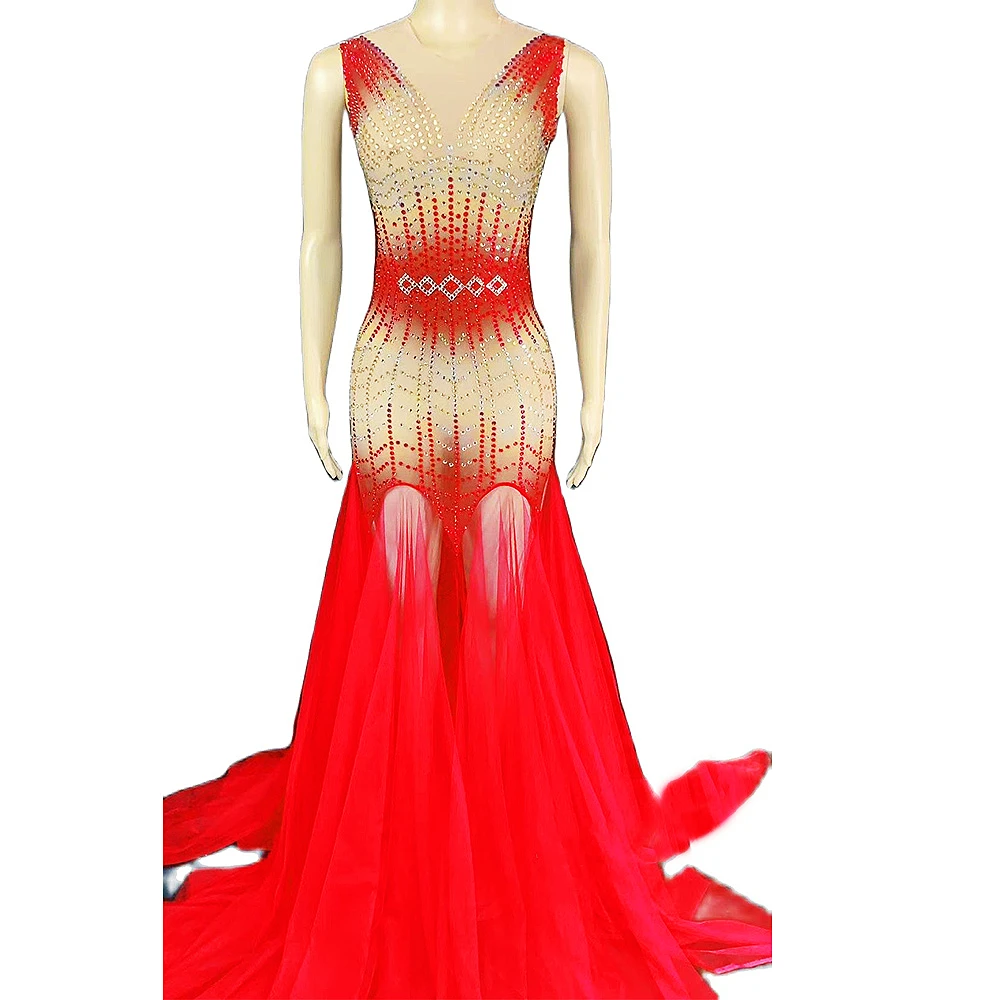 Multicolored Fashion Show Sexy Women Long Shining Rhinestone Dress Sleeveless Evening Party Club Festival Drag Queen Outfits
Multicolored Fashion Show Sexy Women Long Shining Rhinestone Dress Sleeveless Evening Party Club Festival Drag Queen Outfits