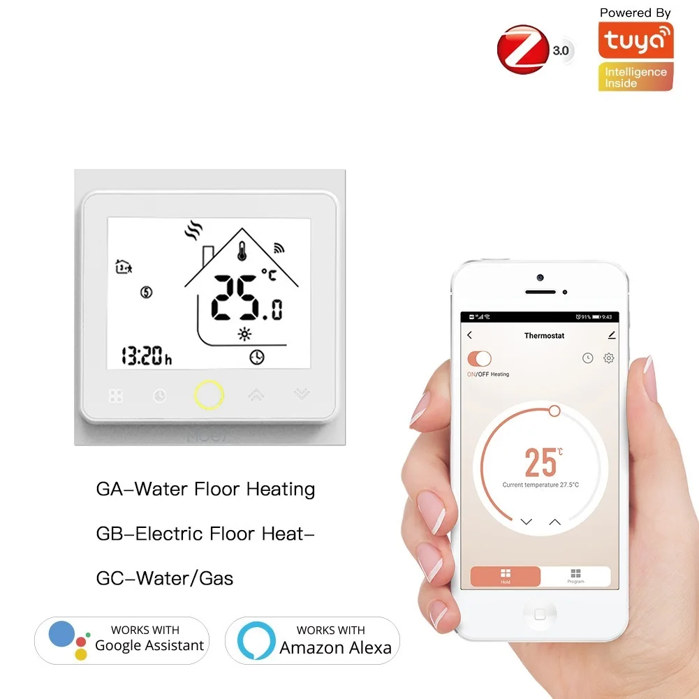 Умный термостат Top ZigBee, контроллер температуры для воды/электрического подогрева пола/газового котла с Alexa Google
Умный термостат Top ZigBee, контроллер температуры для воды/электрического подогрева пола/газового котла с Alexa Google