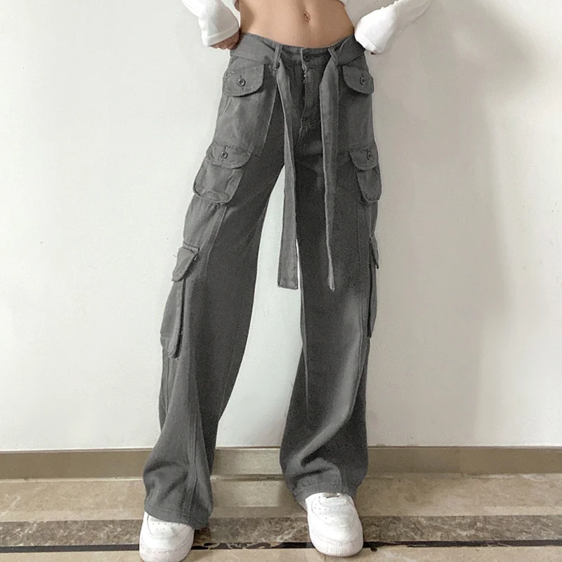 Retro Spice Girls Mid Waist Pocket Washed Distressed Straight Jeans Women's 2022 Spring Europe American New Hip Hop Cargo Pants
Retro Spice Girls Mid Waist Pocket Washed Distressed Straight Jeans Women's 2022 Spring Europe American New Hip Hop Cargo Pants