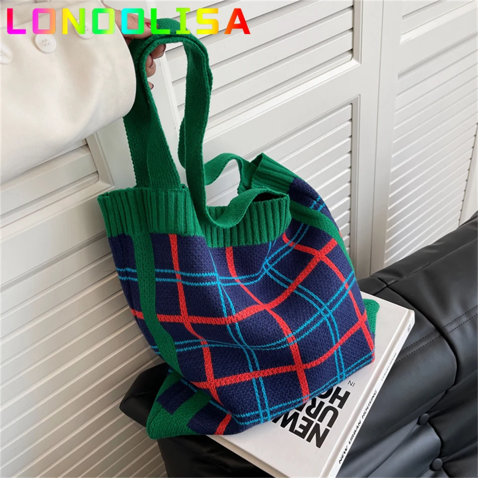 Female Clash Color Striped Knitted Shoulder Wrist Bag Korean Style Large Capacity Handbags and Purses Ladies Casual Shopper Tote
Female Clash Color Striped Knitted Shoulder Wrist Bag Korean Style Large Capacity Handbags and Purses Ladies Casual Shopper Tote