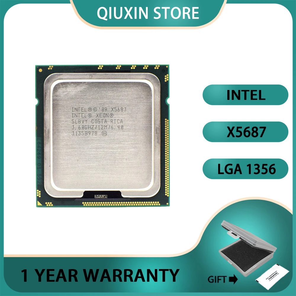 Intel Xeon X5687 Processor 3.6GHz 12MB CPU Quad Core 6.4GT/s SLBVY LGA 1366
Intel Xeon X5687 Processor 3.6GHz 12MB CPU Quad Core 6.4GT/s SLBVY LGA 1366
