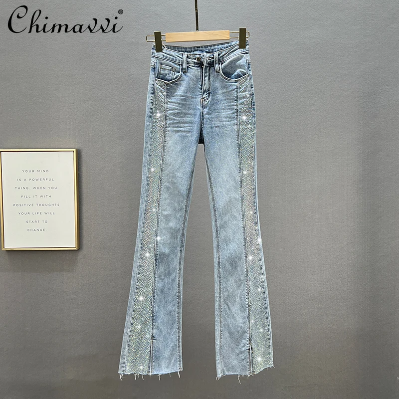Split Jeans for Women 2022 Spring Clothes New Fashion High Waist Slim European Style Hot Drilling Bootcut Trousers Denim Pants
Split Jeans for Women 2022 Spring Clothes New Fashion High Waist Slim European Style Hot Drilling Bootcut Trousers Denim Pants