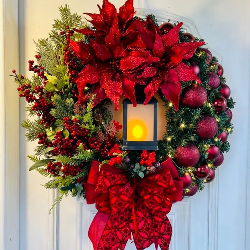 Red Christmas Wreath for Front Door Champagne Gold Window Wall Door Decorations Christmas Garland Ornament Guirnalda Navidad
Red Christmas Wreath for Front Door Champagne Gold Window Wall Door Decorations Christmas Garland Ornament Guirnalda Navidad