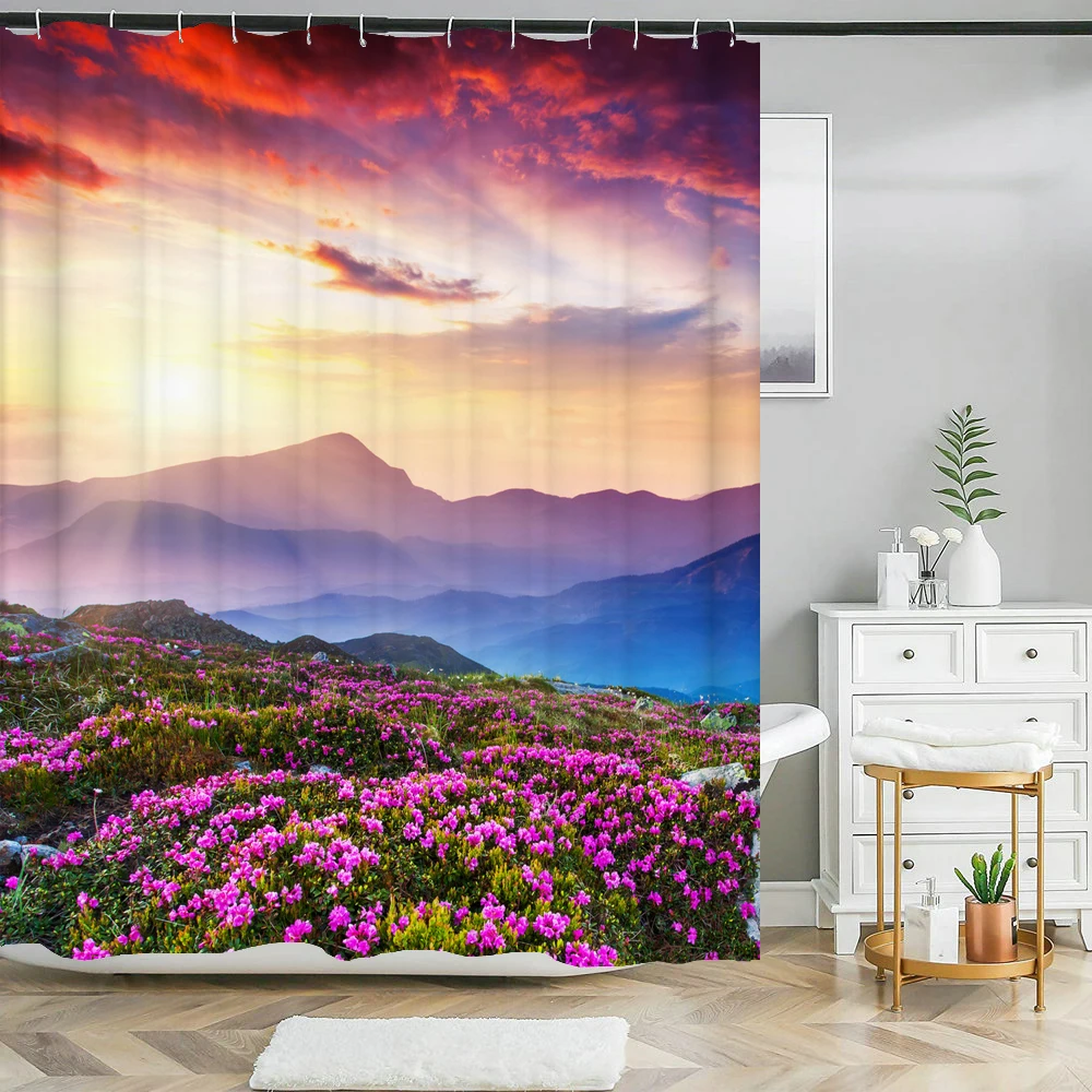 Natural landscape Bath Curtain Floral lavender Scenery at Sunset Waterproof Shower Curtains Bathroom Decorative with Hooks
Natural landscape Bath Curtain Floral lavender Scenery at Sunset Waterproof Shower Curtains Bathroom Decorative with Hooks