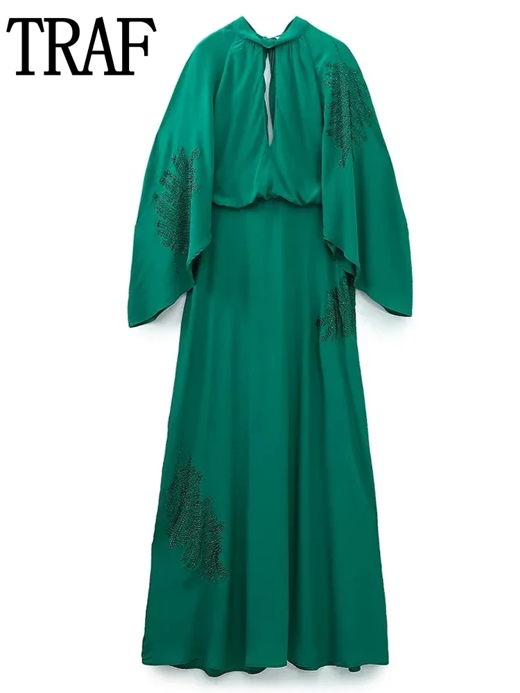 Зеленое женское платье TRAF с длинным рукавом, элегантные вечерние платья, плиссированное блестящее платье с высоким воротником, женские дли...
Зеленое женское платье TRAF с длинным рукавом, элегантные вечерние платья, плиссированное блестящее платье с высоким воротником, женские дли...