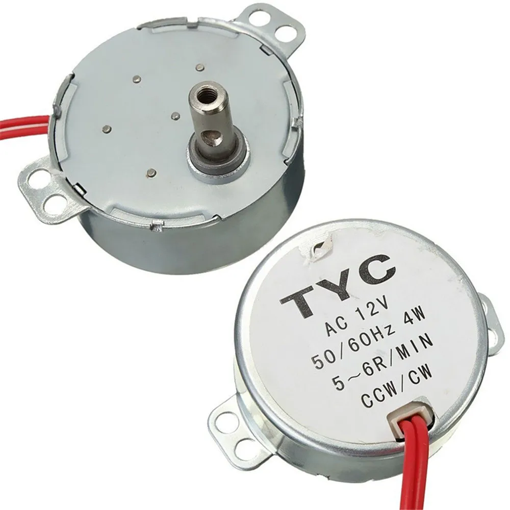 Stable Synchronous Motor 5-6 r/min Pro TYC-50 AC 220V 12V 50/60Hz Torque 4KGF.CM 4W CW/CCW Microwave Turntable for Electric Fan
Stable Synchronous Motor 5-6 r/min Pro TYC-50 AC 220V 12V 50/60Hz Torque 4KGF.CM 4W CW/CCW Microwave Turntable for Electric Fan