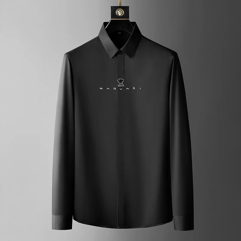 Rhinestone Letter Print for Men Shirt 2021 Autumn Long Sleeve Slim Business Casual Formal Shirt Social Office Formal Dress Tops
Rhinestone Letter Print for Men Shirt 2021 Autumn Long Sleeve Slim Business Casual Formal Shirt Social Office Formal Dress Tops