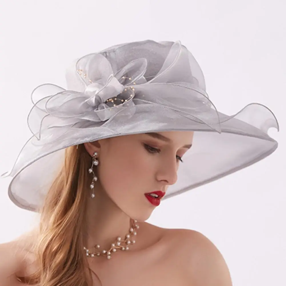 Popular Women Sun Hat Mesh See-through Firm Stitching Flower Decor Big Brim Beach Hat Medieval Retro Women Church Hat
Popular Women Sun Hat Mesh See-through Firm Stitching Flower Decor Big Brim Beach Hat Medieval Retro Women Church Hat