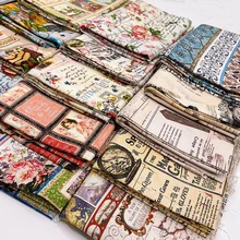 Cotton Fabric Newspaper Map Digital Printing Vintage Retro for DIY Handmade Sewing by Half Meter