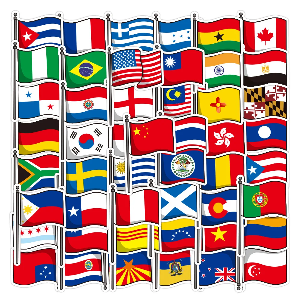 50PCS New National Flag Cartoon Graffiti Waterproof Sticker Suitcase Notebook Scooter Water Cup Decoration
50PCS New National Flag Cartoon Graffiti Waterproof Sticker Suitcase Notebook Scooter Water Cup Decoration