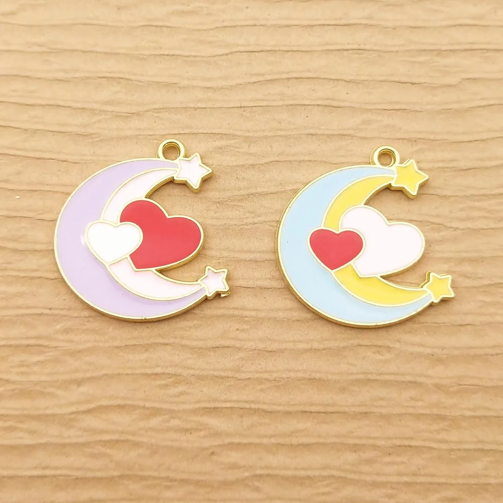 10pcs Moon Star Heart Charm for Jewelry Making Bulk Supplies Enamel Necklace Pendant Earring Charms Diy Accessories Crafts Metal
10pcs Moon Star Heart Charm for Jewelry Making Bulk Supplies Enamel Necklace Pendant Earring Charms Diy Accessories Crafts Metal