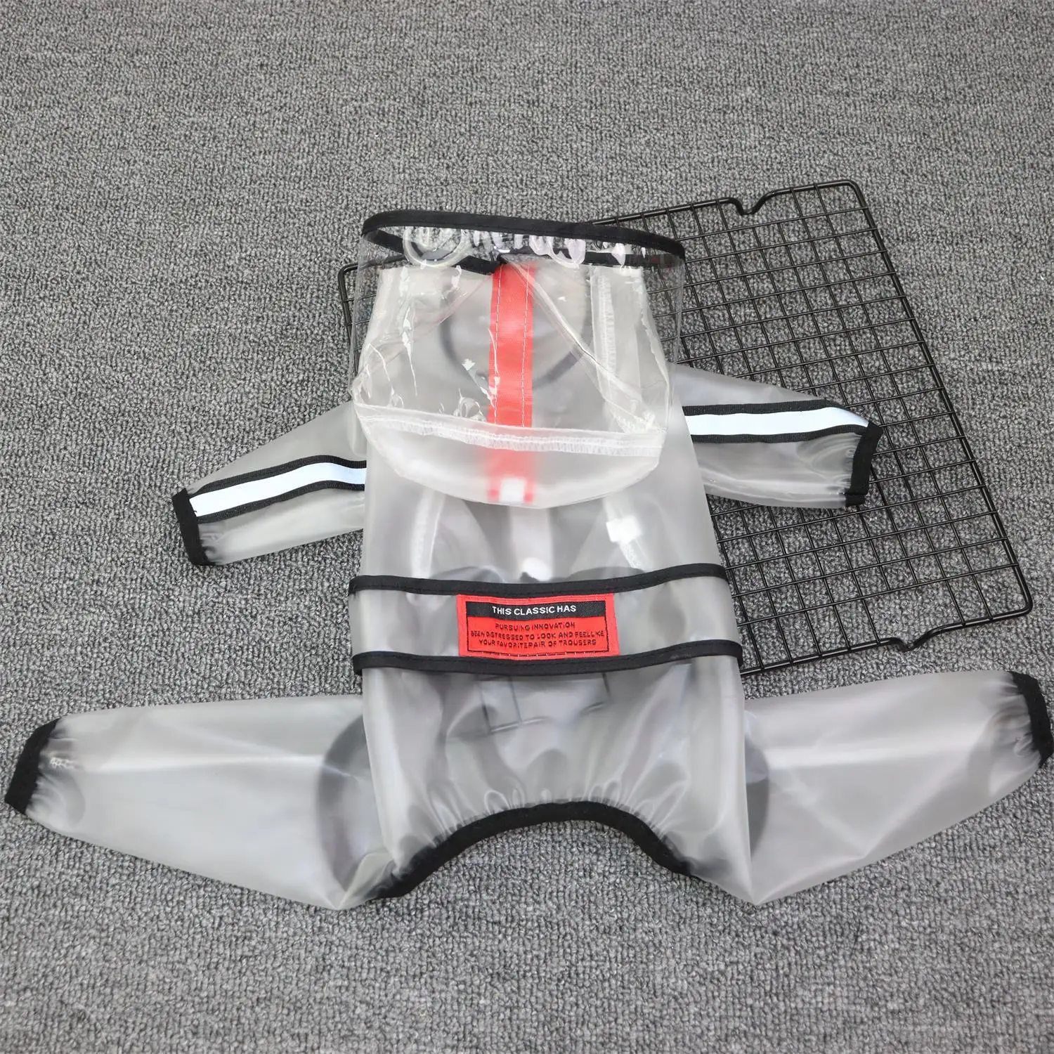 1 Pcs Dog Raincoat Reflective Striped Snap Button Design Rainy Season Travel Four-legged Hooded Raincoats for Small Medium Dogs
1 Pcs Dog Raincoat Reflective Striped Snap Button Design Rainy Season Travel Four-legged Hooded Raincoats for Small Medium Dogs