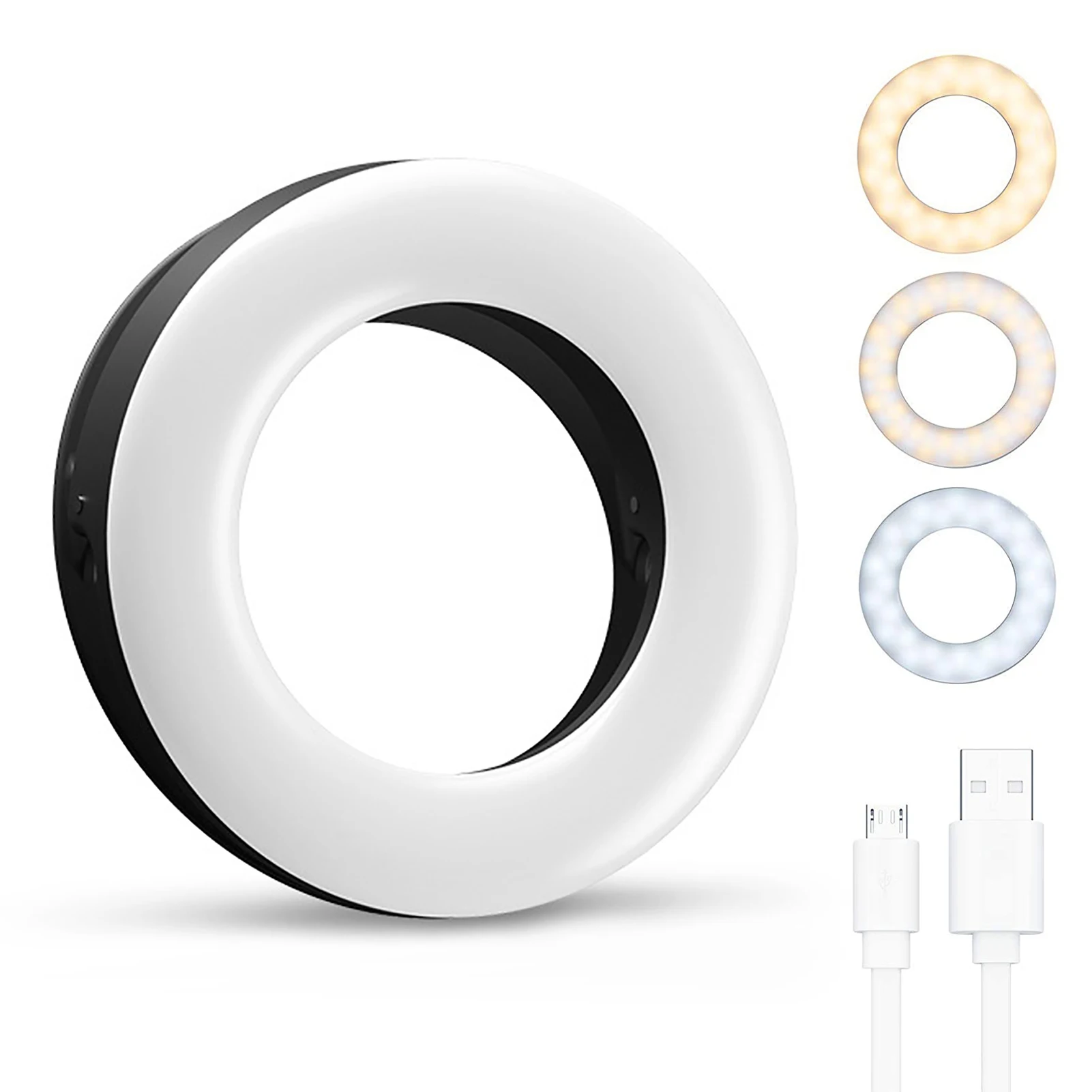 Selfie Light Ring Lights Led Circle Mini Light Clamp for Phones, Rechargeable Clip-on Makeup Fill Light Laptop Camera Video
Selfie Light Ring Lights Led Circle Mini Light Clamp for Phones, Rechargeable Clip-on Makeup Fill Light Laptop Camera Video