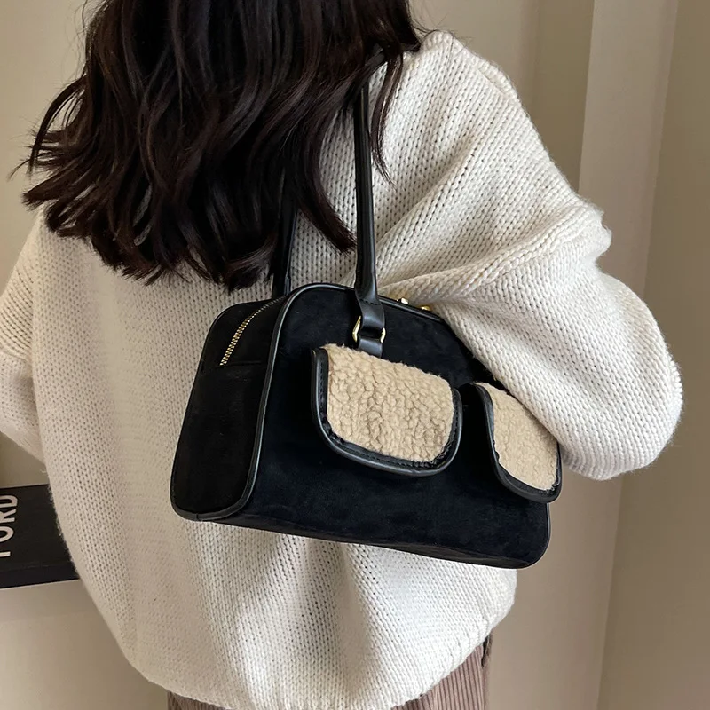 Large Capacity Women's Handbags Autumn Winter Versatile Fashion Nubuck Leather Splice Shoulder Bags Casual Vintage Totes
Large Capacity Women's Handbags Autumn Winter Versatile Fashion Nubuck Leather Splice Shoulder Bags Casual Vintage Totes