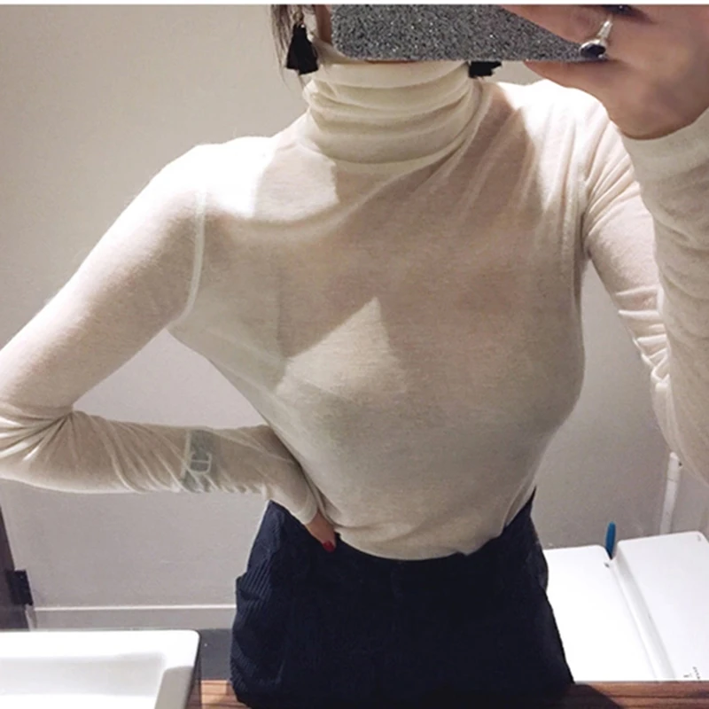 Korean Style Thin Tees Sexy T Shirt For Women Spring Autumn Turtleneck Slim Tops Long Sleeve Tshirts Female Camisetas De Mujer
Korean Style Thin Tees Sexy T Shirt For Women Spring Autumn Turtleneck Slim Tops Long Sleeve Tshirts Female Camisetas De Mujer