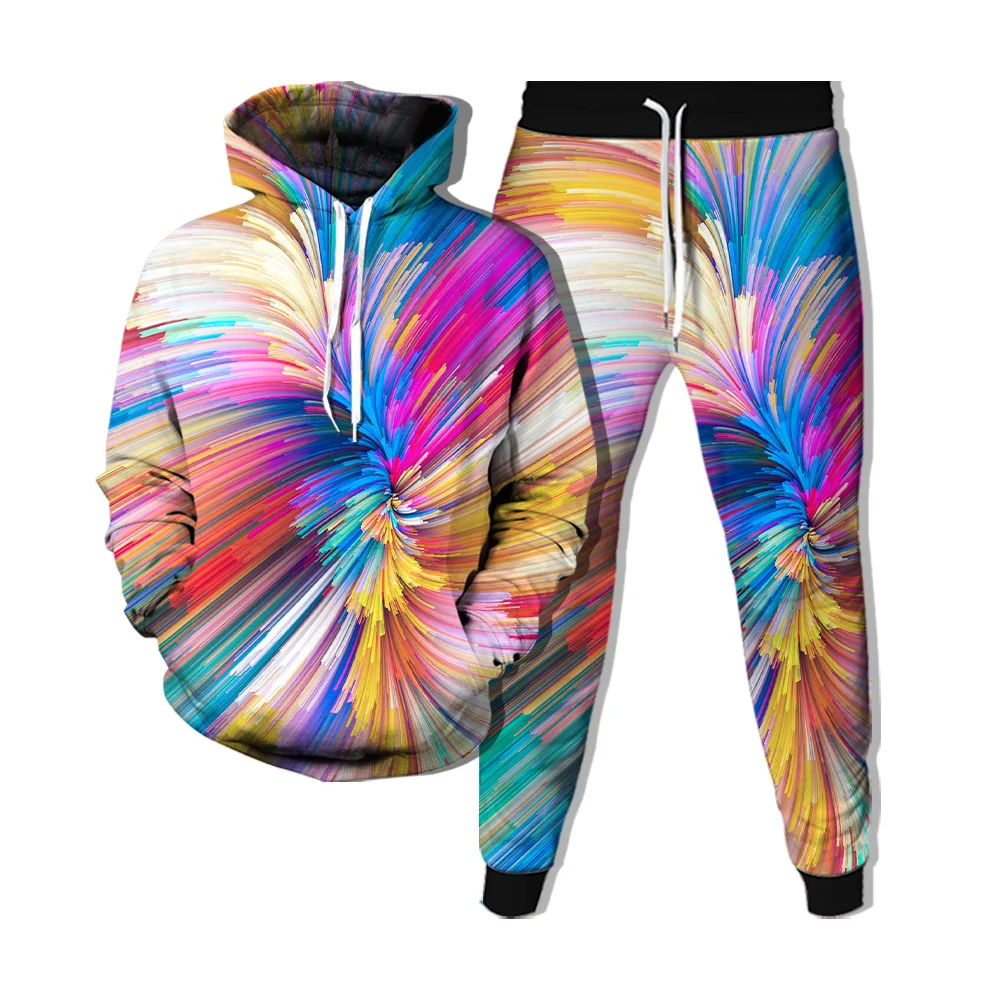 Fashion Hoodies Suit Colour Hoodies Sweatpants 2Pcs Suits 3D Printing Pullover Oversized Sweatshirt Sets Jogger 2021 Autumn New
Fashion Hoodies Suit Colour Hoodies Sweatpants 2Pcs Suits 3D Printing Pullover Oversized Sweatshirt Sets Jogger 2021 Autumn New