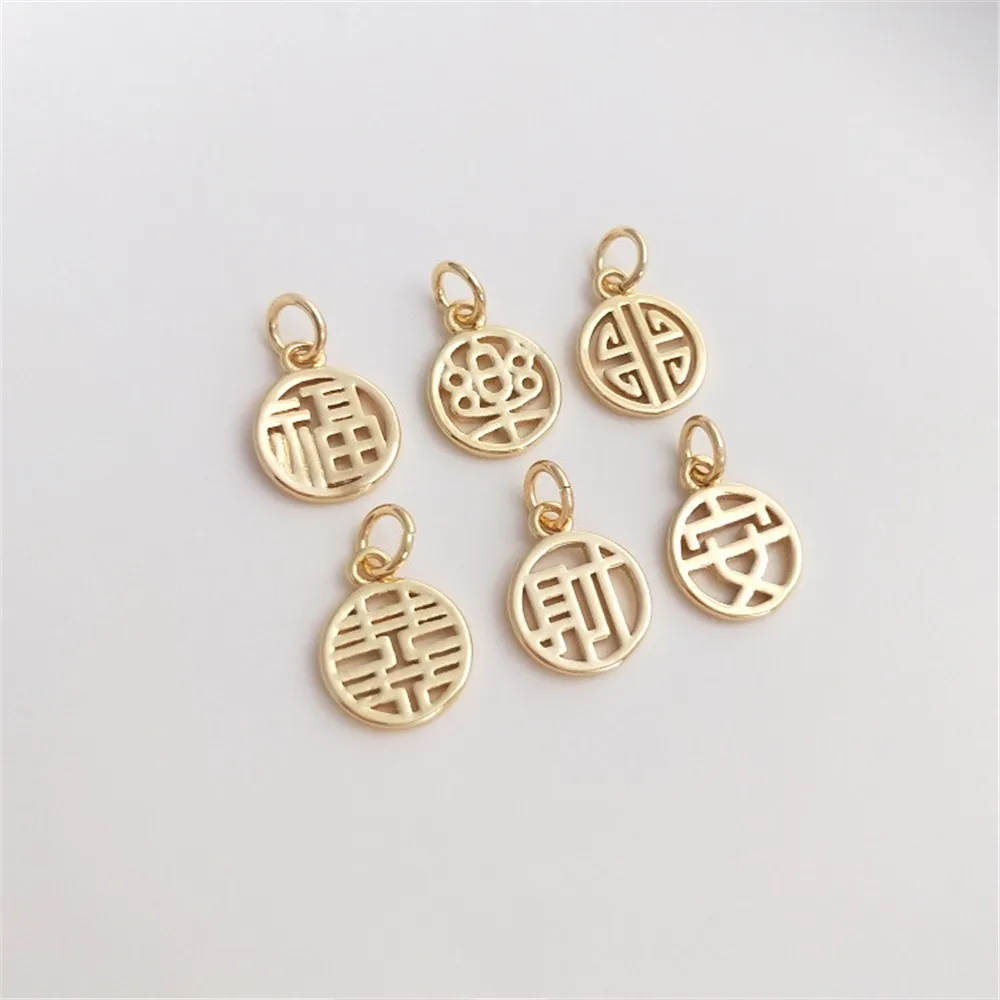 

"Fu" round "Fu" brand pendant handmade DIY bracelet ornament pendant "An Le Xi CAI small pendant"