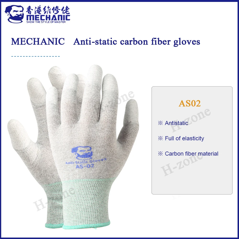 MECHANIC AS02 Anti-static Gloves Elasticity Non-Slip Finger PU coating Carbon Fiber Electronic Work Protective Gloves L/M size
MECHANIC AS02 Anti-static Gloves Elasticity Non-Slip Finger PU coating Carbon Fiber Electronic Work Protective Gloves L/M size