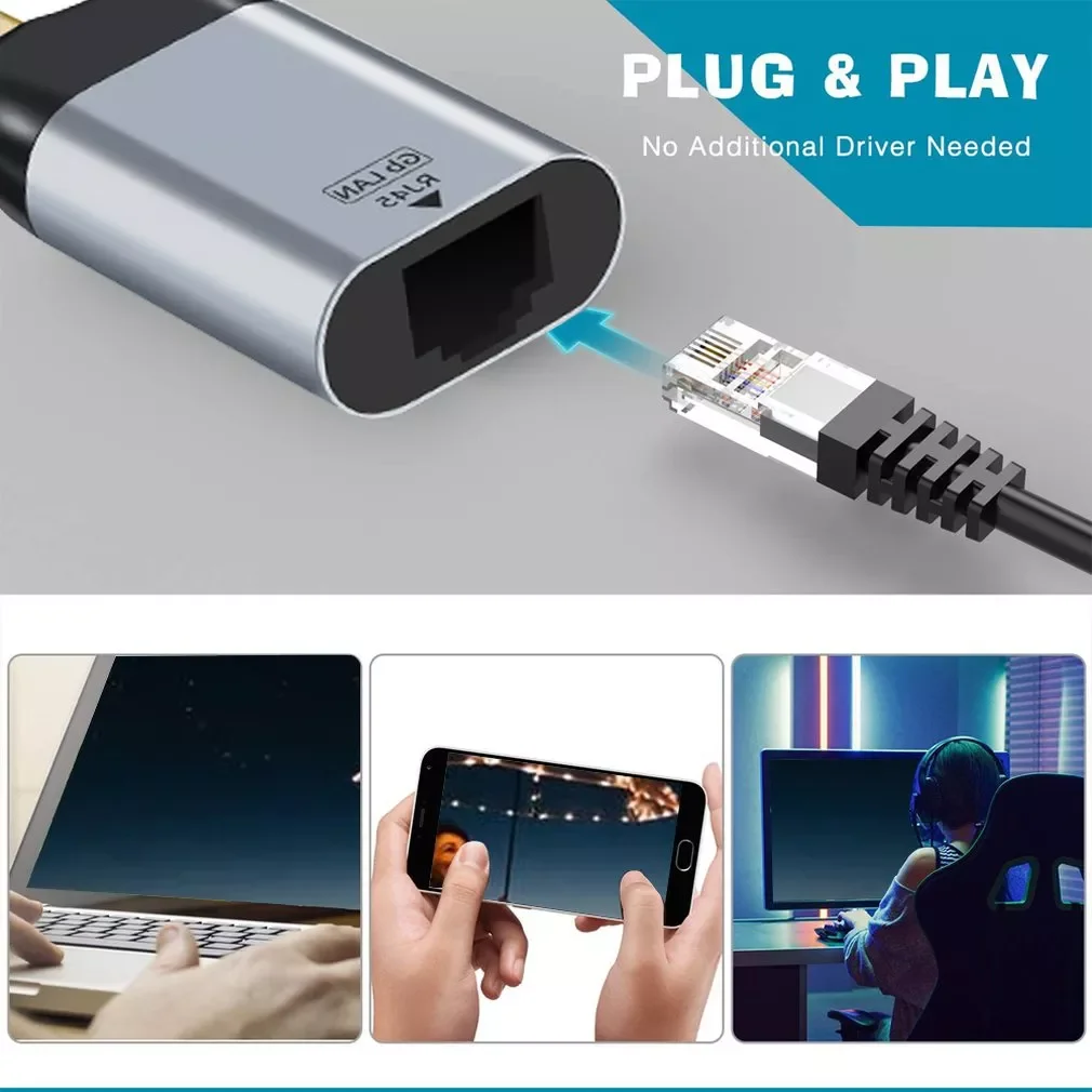 C to Ethernet Adapter Cable Creation Aluminum USB-C to RJ45 LAN Network Adapter Compatible with Thunderbolt 3
C to Ethernet Adapter Cable Creation Aluminum USB-C to RJ45 LAN Network Adapter Compatible with Thunderbolt 3