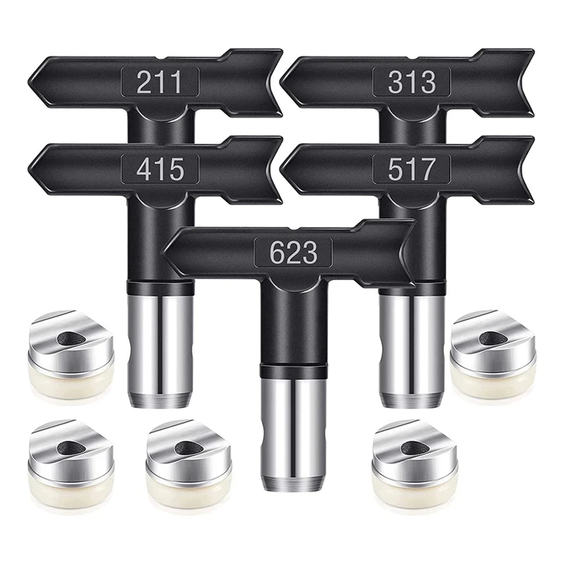 Airless Paint Sprayer Nozzle Tip Airless Spray Paint Machine Parts For Homes Buildings Garden Decks Fences (211,313,415,517,623)
Airless Paint Sprayer Nozzle Tip Airless Spray Paint Machine Parts For Homes Buildings Garden Decks Fences (211,313,415,517,623)