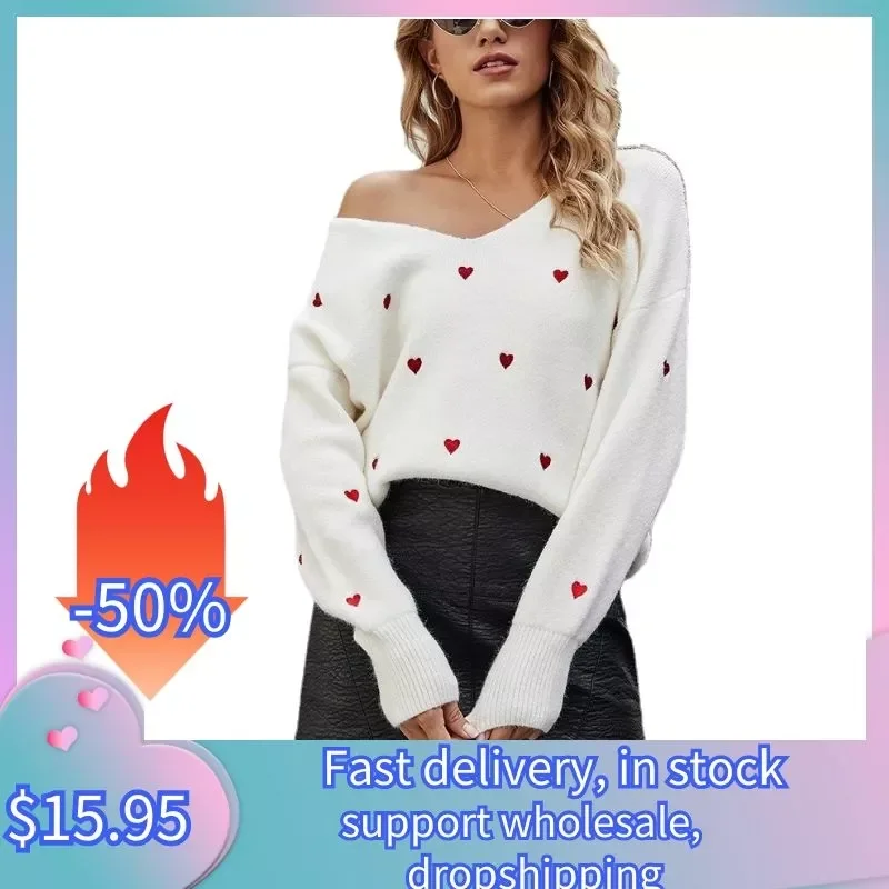 2021 New Sweater Women Clothing Embroidery Heart Patchwork Slim White Jumper Knitwear Casual Autumn Winter Pullover Knitted
2021 New Sweater Women Clothing Embroidery Heart Patchwork Slim White Jumper Knitwear Casual Autumn Winter Pullover Knitted