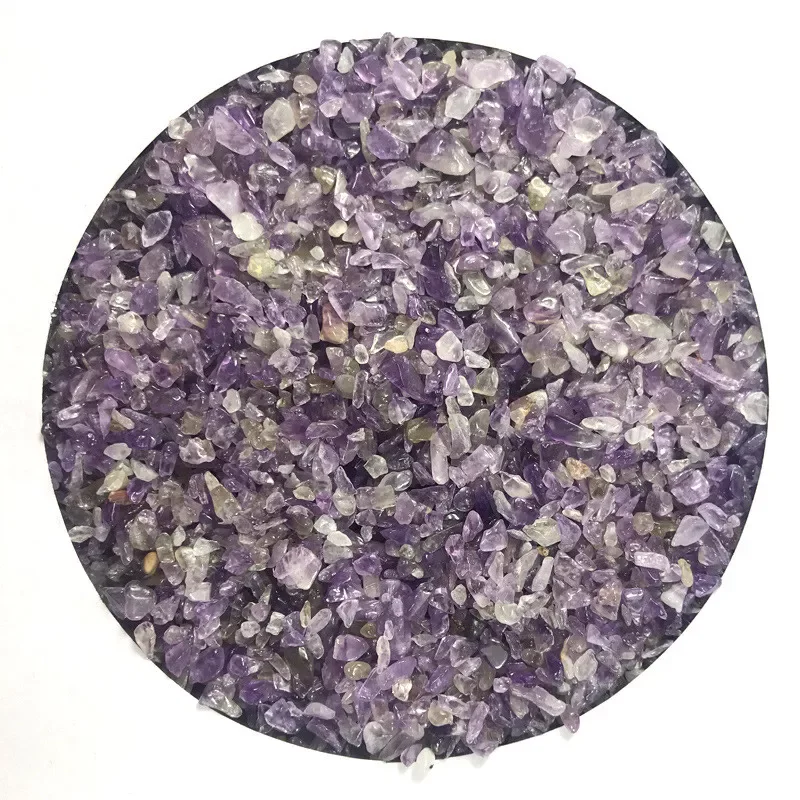 

100g 2-5mm Natural Amethysts Powder Crystal Gravel Rock Raw Gem stone Mineral Fish Tank Bonsai Decoration Energy Stone