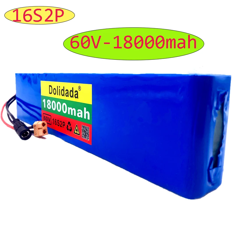 60V 16S2P 18Ah 18650 Rechargeable Li-ion Battery for Electric Bicycle Electric Motorcycle Electric Scooter Golf Cart Xt60 Plug
60V 16S2P 18Ah 18650 Rechargeable Li-ion Battery for Electric Bicycle Electric Motorcycle Electric Scooter Golf Cart Xt60 Plug