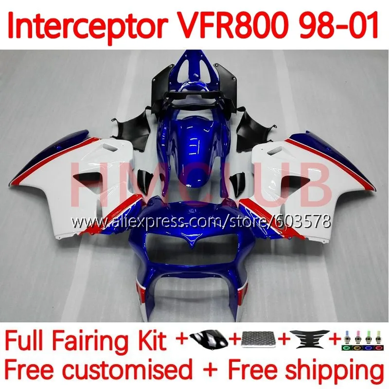 Kit For HONDA Interceptor VFR800 VFR 800RR 800 RR VFR800RR 1998 1999 2000 2001 VFR800R 98 99 00 01 Fairing 122No.8 white blue
Kit For HONDA Interceptor VFR800 VFR 800RR 800 RR VFR800RR 1998 1999 2000 2001 VFR800R 98 99 00 01 Fairing 122No.8 white blue